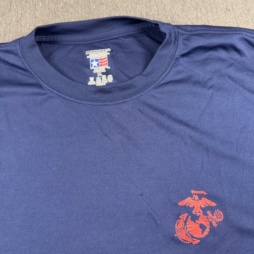 US Marines Mens XL Navy Blue Performance T-Shirt EGA  Great American USA Made